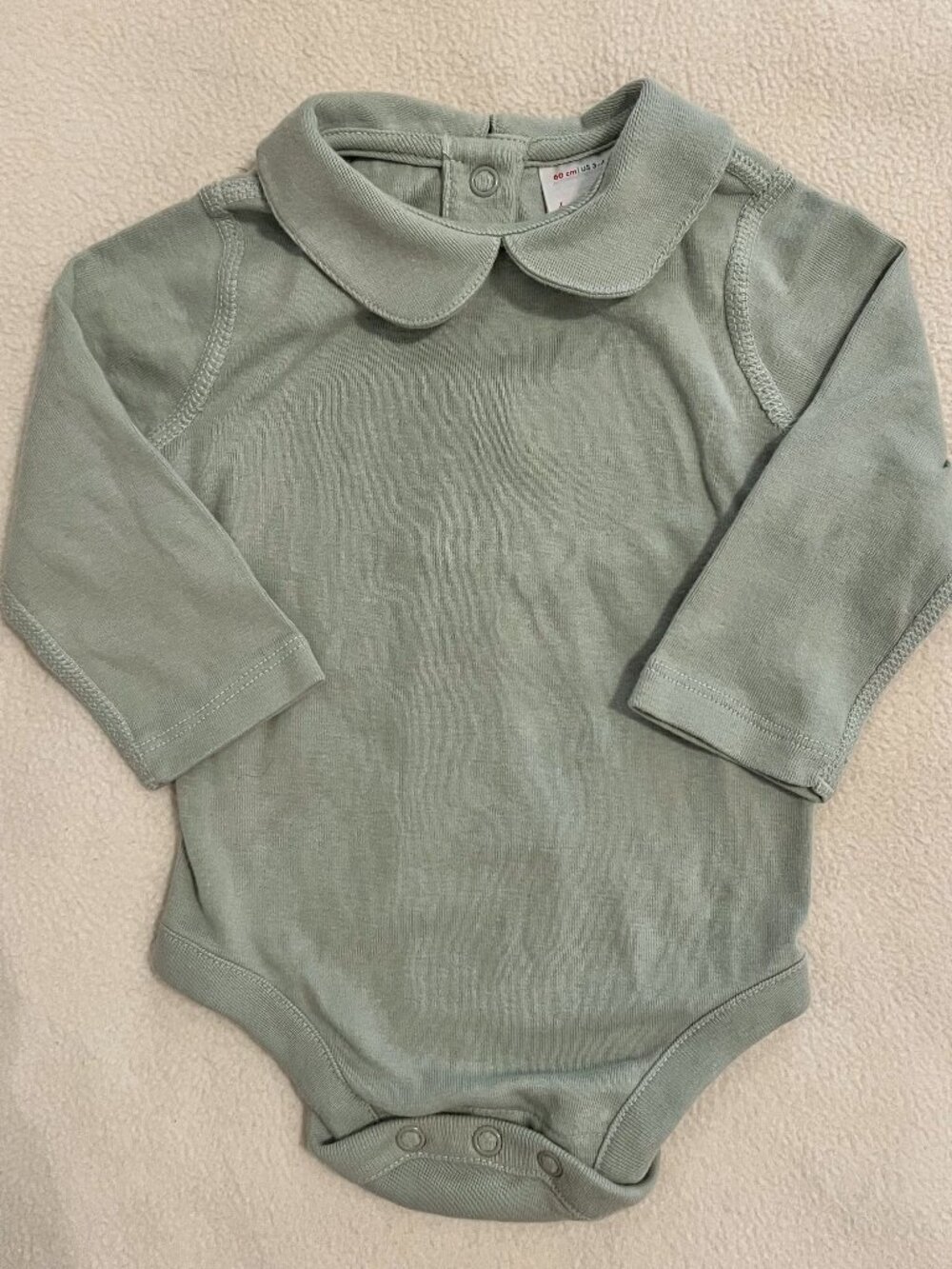 Hanna Andersson Long Sleeve Collared Bodysuit Sage Green
